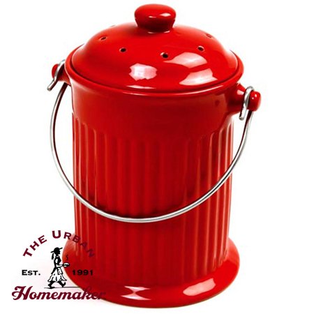 Red Ceramic Compost Keeper
