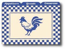 Recipe Card Dividers - Blue Country Rooster Design