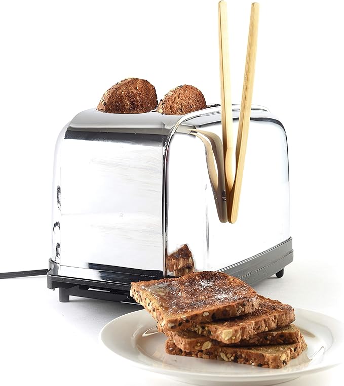 Bamboo Toaster Tongs With Magnet