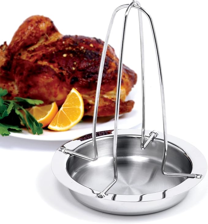 Deluxe Stainless Steel Vertical Poultry Roaster