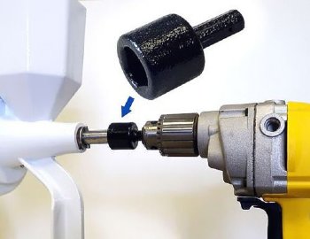Drill Adapter for Wonder Junior Deluxe Grain Mill