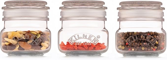 Kilner Glass Push Top Square Jar Set