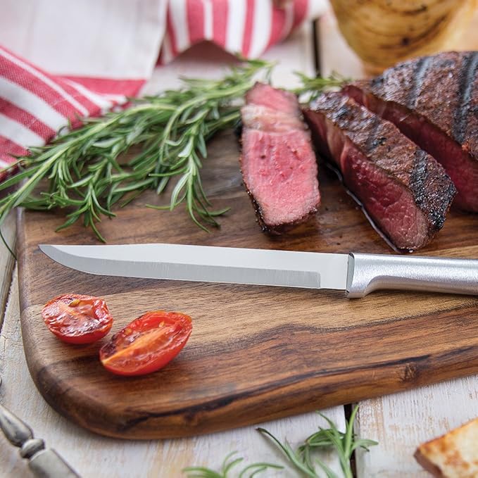 Rada Silver Handled Utility Steak Knife Set of 4