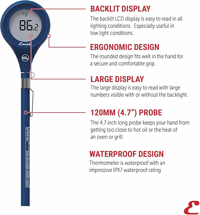 Escali Easy Read Waterproof Digital Thermometer