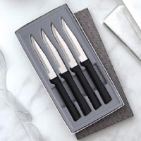 Rada Black Handled Serrated Steak Knife Set of 4