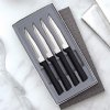 Rada Black Handled Serrated Steak Knife Set of 4