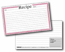 Recipe Cards and Protective Covers - Red Cafe Check