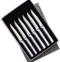 Rada Silver Handled Serrated Steak Knife Set of 6