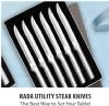 Rada Silver Handled Utility Steak Knife Set of 6